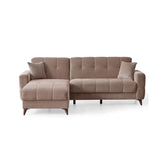 Hectarul - Canapea extensibila maro din textil, MDF si metal 252 cm Versay Ipar